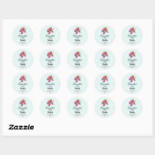 Roze Zeeen schildpad grillig & schattig - Candle B Ronde Sticker (Vel)