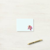 Roze Zeeen schildpad grillig & schattig Post-it® Notes (Op bureau)
