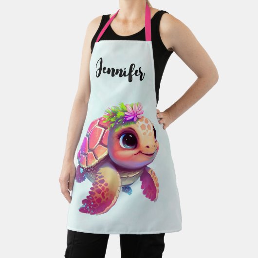 Roze Zeeen schildpad grillig & schattig Schort (Insitu)