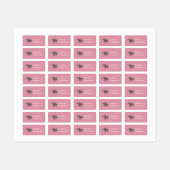 Roze Zeeen schildpad kledinglabels Labels (Vel)