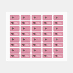 Roze Zeeen schildpad kledinglabels Labels