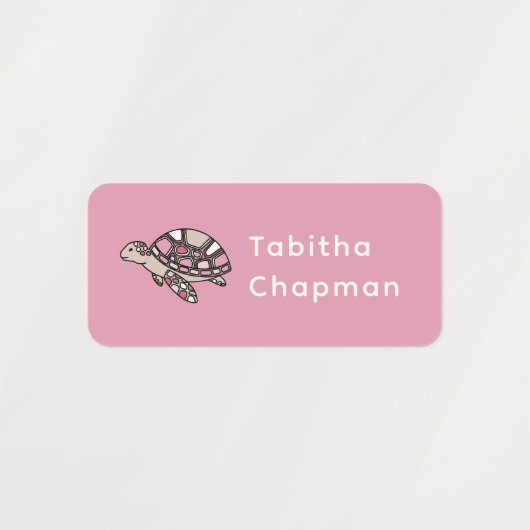 Roze Zeeen schildpad kledinglabels Labels (Design 1)