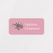 Roze Zeeen schildpad kledinglabels Labels (Design 2)