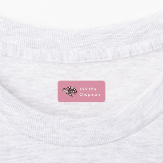Roze Zeeen schildpad kledinglabels Labels (Aangebracht)