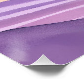 Roze Zeeen | Waterverf Sunset Ocean Waves Perfect Poster (Hoek)