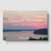 Roze Zeegezicht Zonsondergang Pensioen Gastenboek (Voorkant)