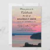 Roze Zeegezicht Zonsondergang Viering van het Leve Kaart (Voorkant)