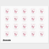 Roze Zeehond Baby Shower Ronde Sticker (Vel)