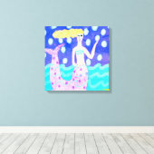 Roze Zeemeermin Abstracte digitale kunst Canvas Afdruk (Insitu (Houten vloer))