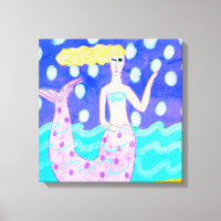 Roze Zeemeermin Abstracte digitale kunst