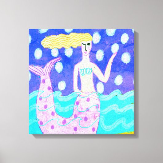 Roze Zeemeermin Abstracte digitale kunst Canvas Afdruk (Voorkant)