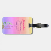 Roze Zeemeermin Bagagelabel (Achterkant horizontaal)