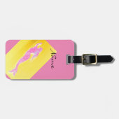 roze zeemeermin bagagelabel (Voorkant horizontaal)