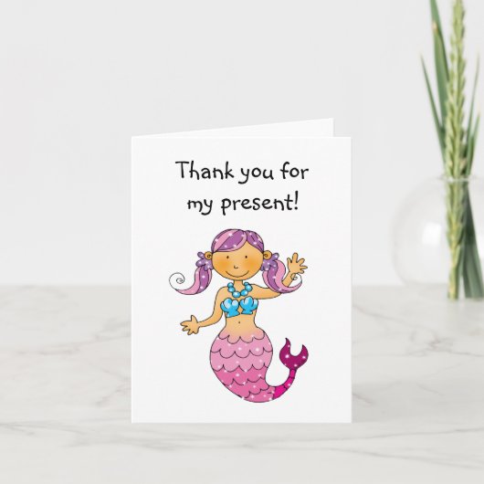 Roze zeemeermin, bedankt voor mijn cadeau (Voorkant)