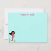 Roze Zeemeermin briefje Kaart Notitiekaartje (Voorkant)