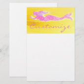 roze zeemeermin briefpapier (Voorkant / Achterkant)