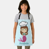 Roze Zeemeermin Chef personaliseert Kinderen Apron Schort (Insitu)