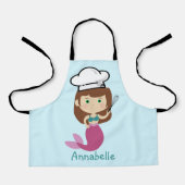 Roze Zeemeermin Chef personaliseert Kinderen Apron Schort (Voorkant)