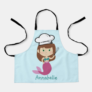 Roze Zeemeermin Chef personaliseert Kinderen Apron Schort