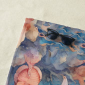 Roze Zeemeermin Custom Strandlaken (In situ)