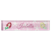 Roze Zeemeermin en Starfish Name Bord, op maat gem Naambordje (Voorkant)