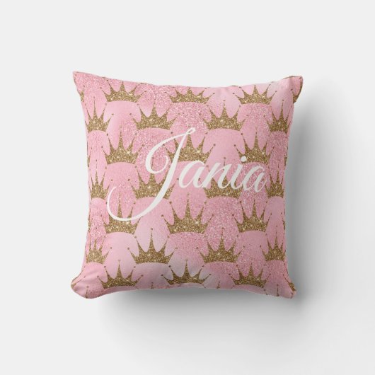 Roze Zeemeermin Glitter Kussen (Voorkant)