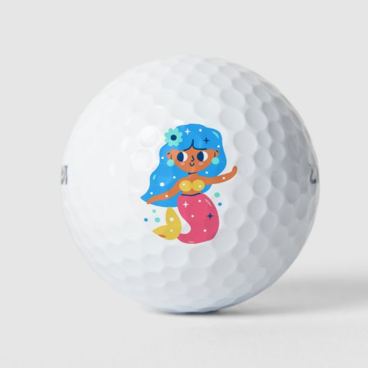 Roze zeemeermin golfballen (Voorkant)