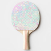 Roze Zeemeermin Goud Glitter Iridescent Tafeltennisbatje (Voorkant)
