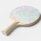 Roze Zeemeermin Goud Glitter Iridescent Tafeltennisbatje (Voorkant Gekanteld)