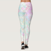 Roze zeemeermin holografisch iriserend leggings (Achterkant)