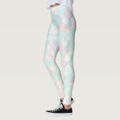 Roze zeemeermin holografisch iriserend leggings (Links)