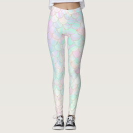 Roze zeemeermin holografisch iriserend leggings