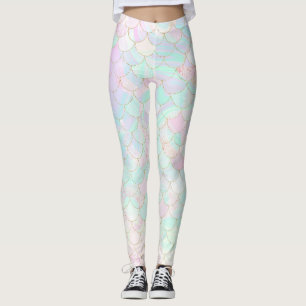 Roze zeemeermin holografisch iriserend leggings