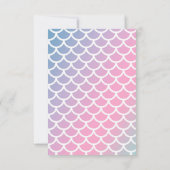 Roze Zeemeermin kasteel verjaardag Bedankkaart (Achterkant)