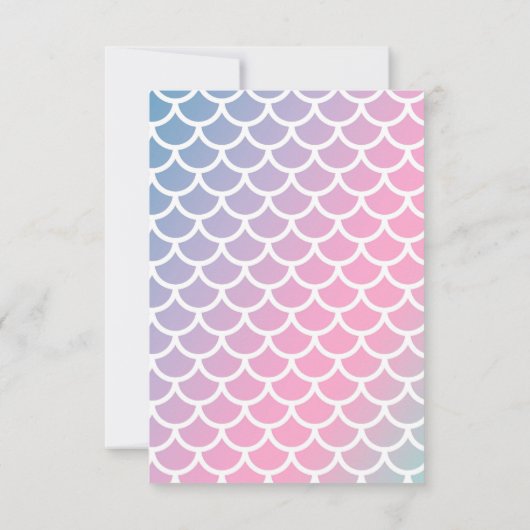 Roze Zeemeermin kasteel verjaardag Bedankkaart (Achterkant)