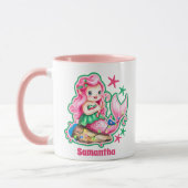 Roze Zeemeermin Kerst Kinder Hot Chocolate Mok (Links)