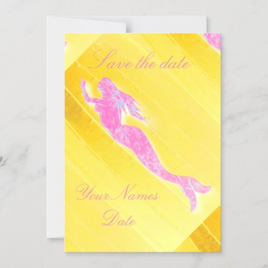 roze zeemeermin magnetische uitnodiging (Voorkant)