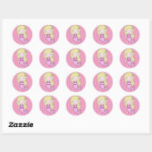 Roze zeemeermin met Stickers met een londe haar (Vel)