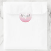 Roze Zeemeermin met Zeester Verjaardag Stickers (Tas)