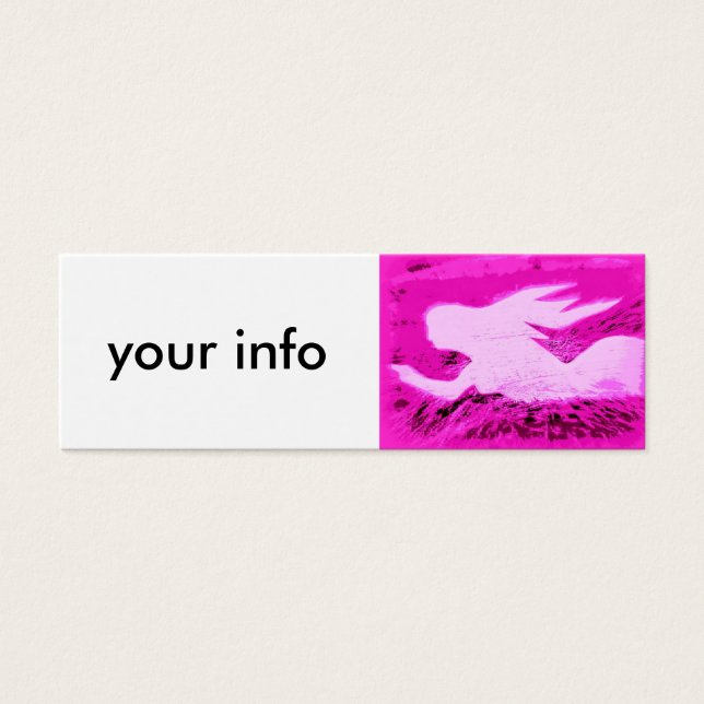 roze zeemeermin mini visitekaartjes (Voorkant)