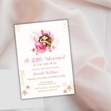 Roze Zeemeermin Oceaan Zeester Baby shower