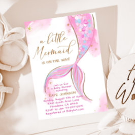 Roze Zeemeermin Onder Het Zee Ocean Meisje Baby sh Kaart