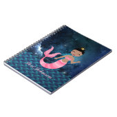 Roze zeemeermin op Heart Fantasy Ocean Scene Notitieboek (Linkerzijde)