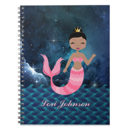 Roze zeemeermin op Heart Fantasy Ocean Scene Notitieboek