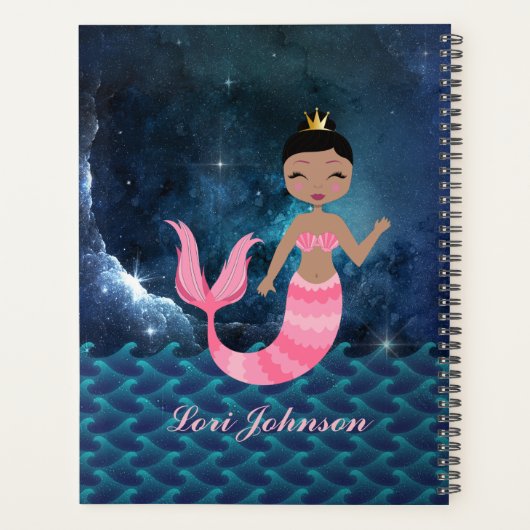 Roze zeemeermin op Heart Fantasy Ocean Scene Planner (Achterkant)