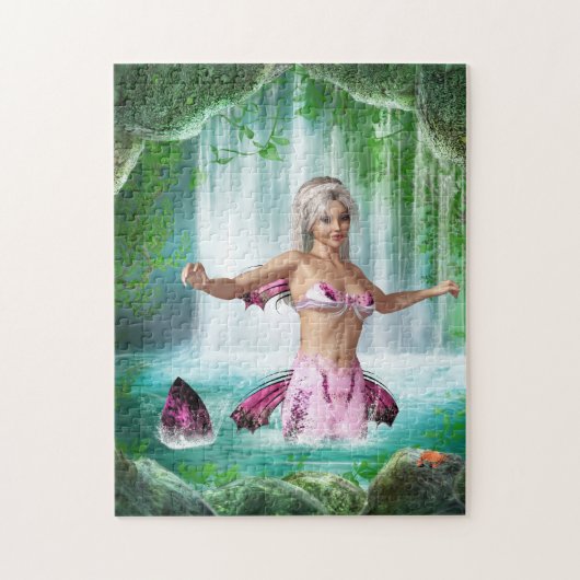 Roze Zeemeermin Puzzel Legpuzzel (Verticaal)