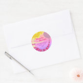 Roze Zeemeermin retouradres Ronde Sticker (Envelop)