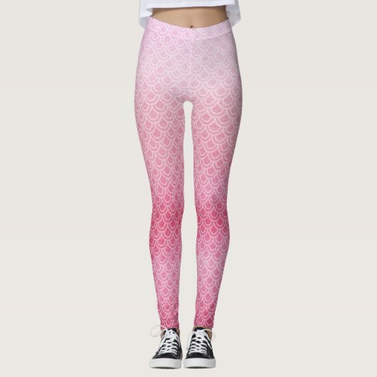 Roze Zeemeermin Scaly Legs Leggings (Voorkant)
