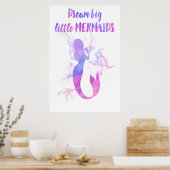 Roze zeemeermin schilderij droom groot kleine meer poster (Keuken)