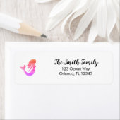 Roze Zeemeermin Schilderij Retour Adres Label (Insitu)